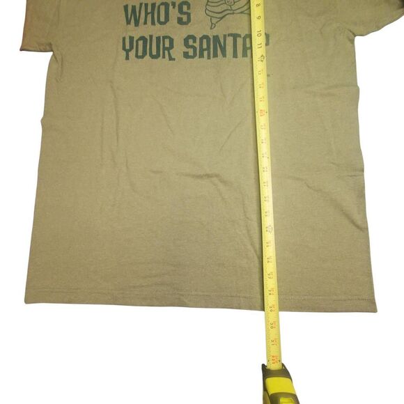 Dig Dog Adult Mens Short Sleeve Who’s Your Santa? Funny Graphic Christmas Ringer - Picture 4 of 5